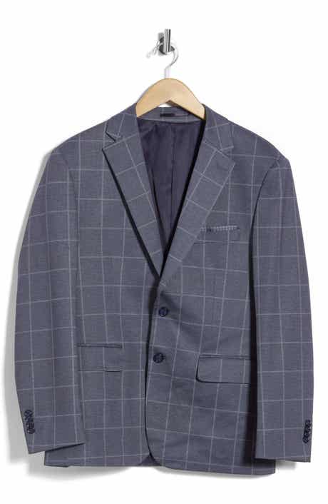 Windowpane Check Stretch Knit Sport Coat