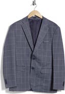 Duchamp Windowpane Check Stretch Knit Sport Coat