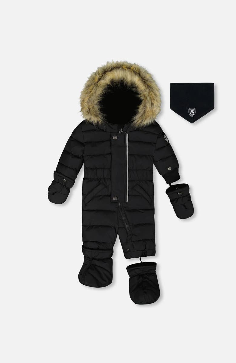 Deux par Deux Gender Inclusive One-Piece Original Puffy Snowsuit, Main, color, Black