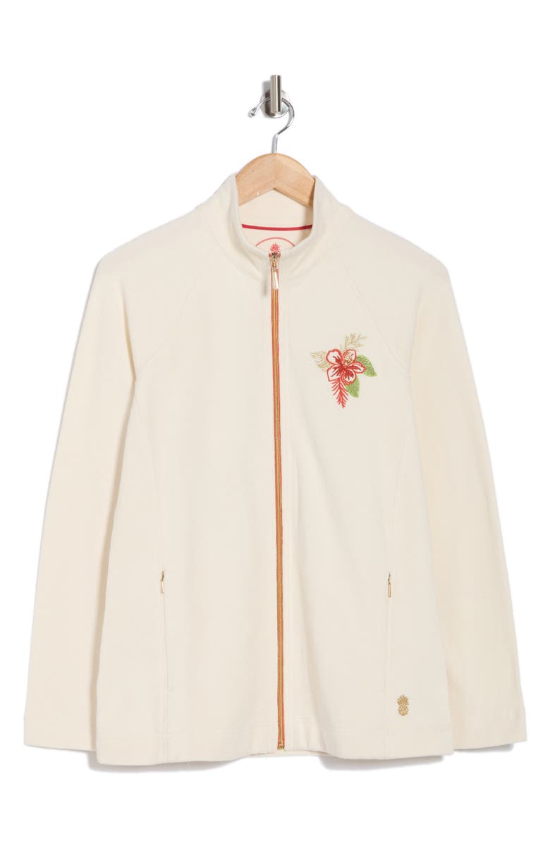 Tommy Bahama Aruba Sunset Blooms Embroidered Full Zip Sweatshirt, Alternate, color, 