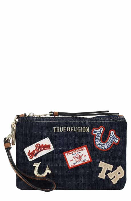 Patchwork Denim Wristlet Pouch