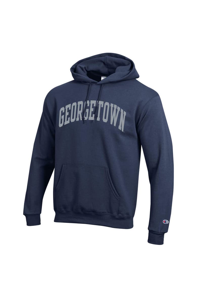 Men's Champion  Navy Georgetown Hoyas Basic Arch Fleece Pullover Hoodie, Alternate, color, Navy