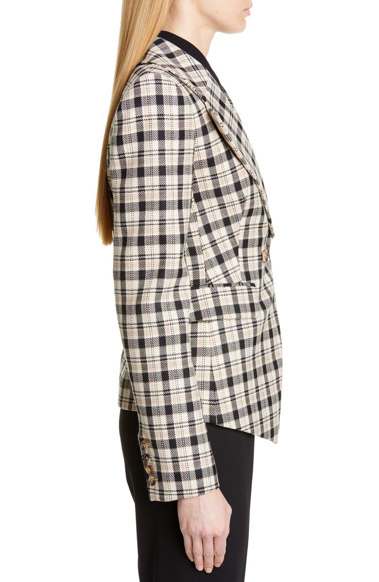 Michael Kors Collection Double Breasted Plaid Blazer, Alternate, color, 