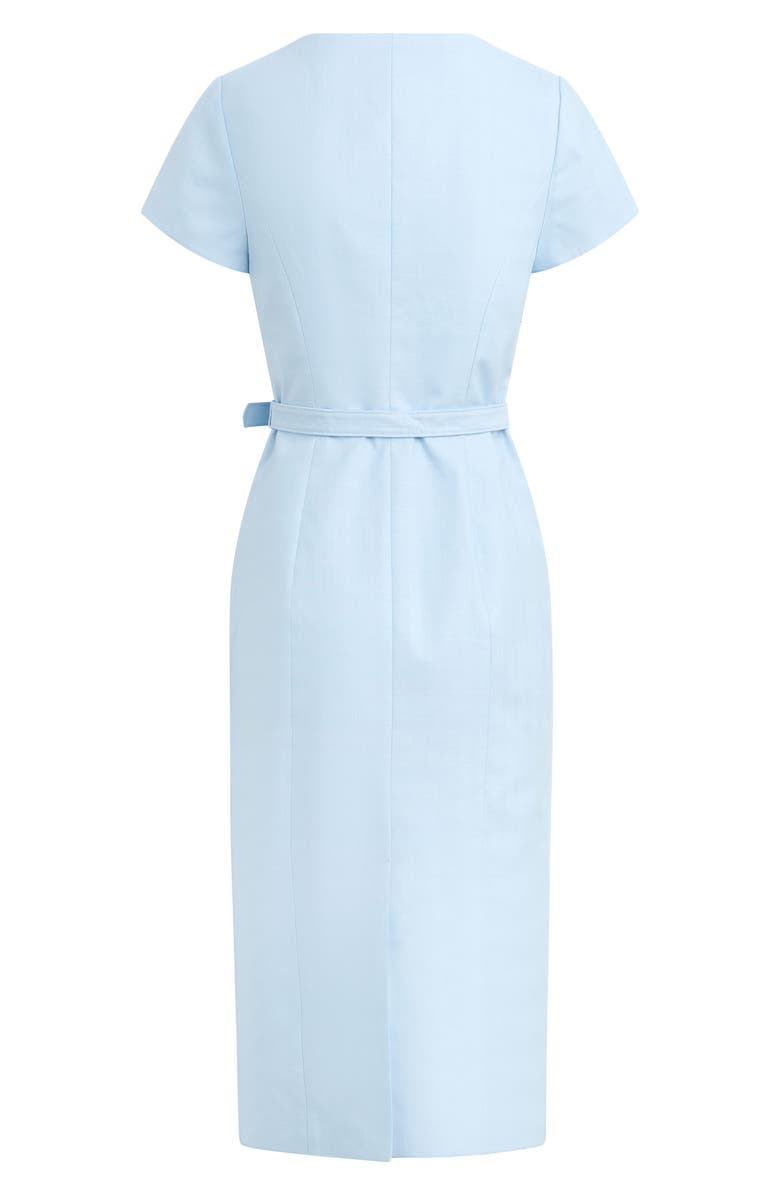 Favorite Daughter The Mademoiselle Belted Midi Dress, Alternate, color, Sea Blue