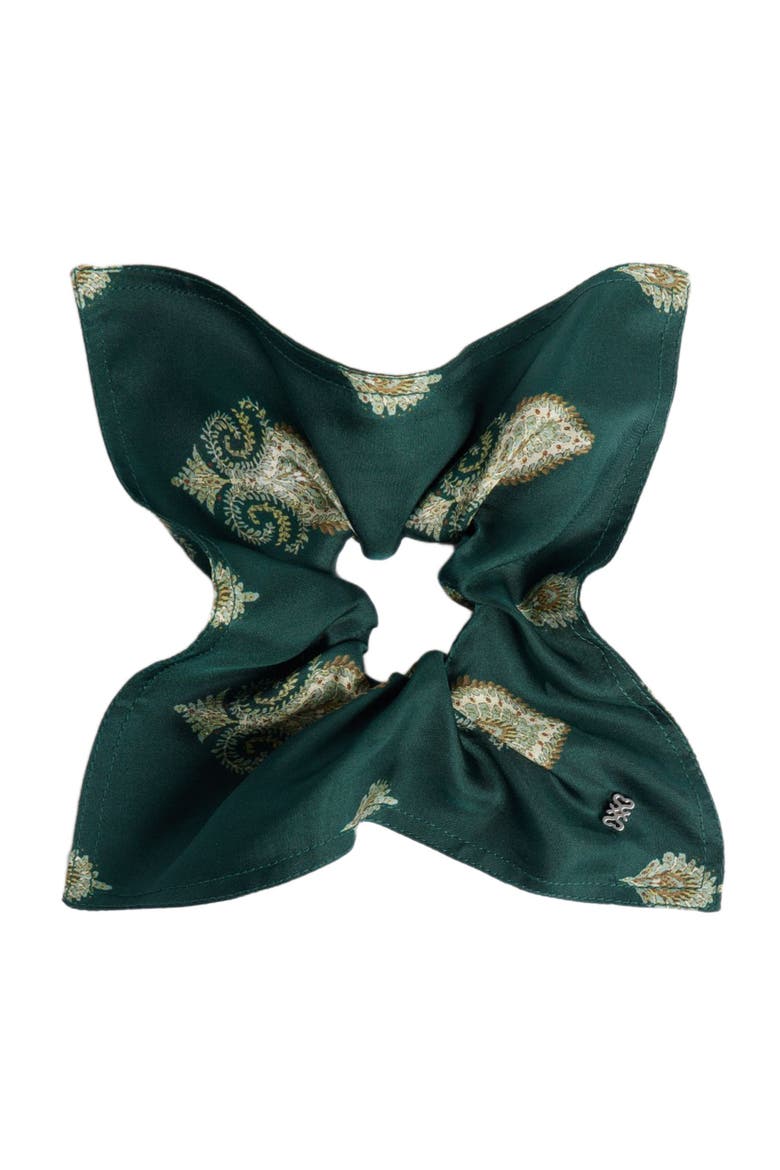 Paisley print scrunchie, Main, color, Green