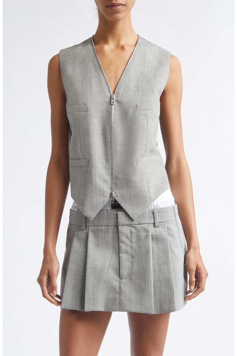 Tailored Zip Vest, Main, color, LIGHT HEATHER GREY