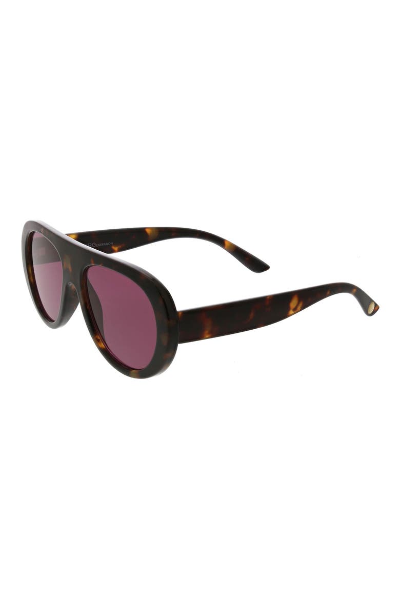Oversized Aviator Sunglasses, Alternate, color, DARK TORTOISE