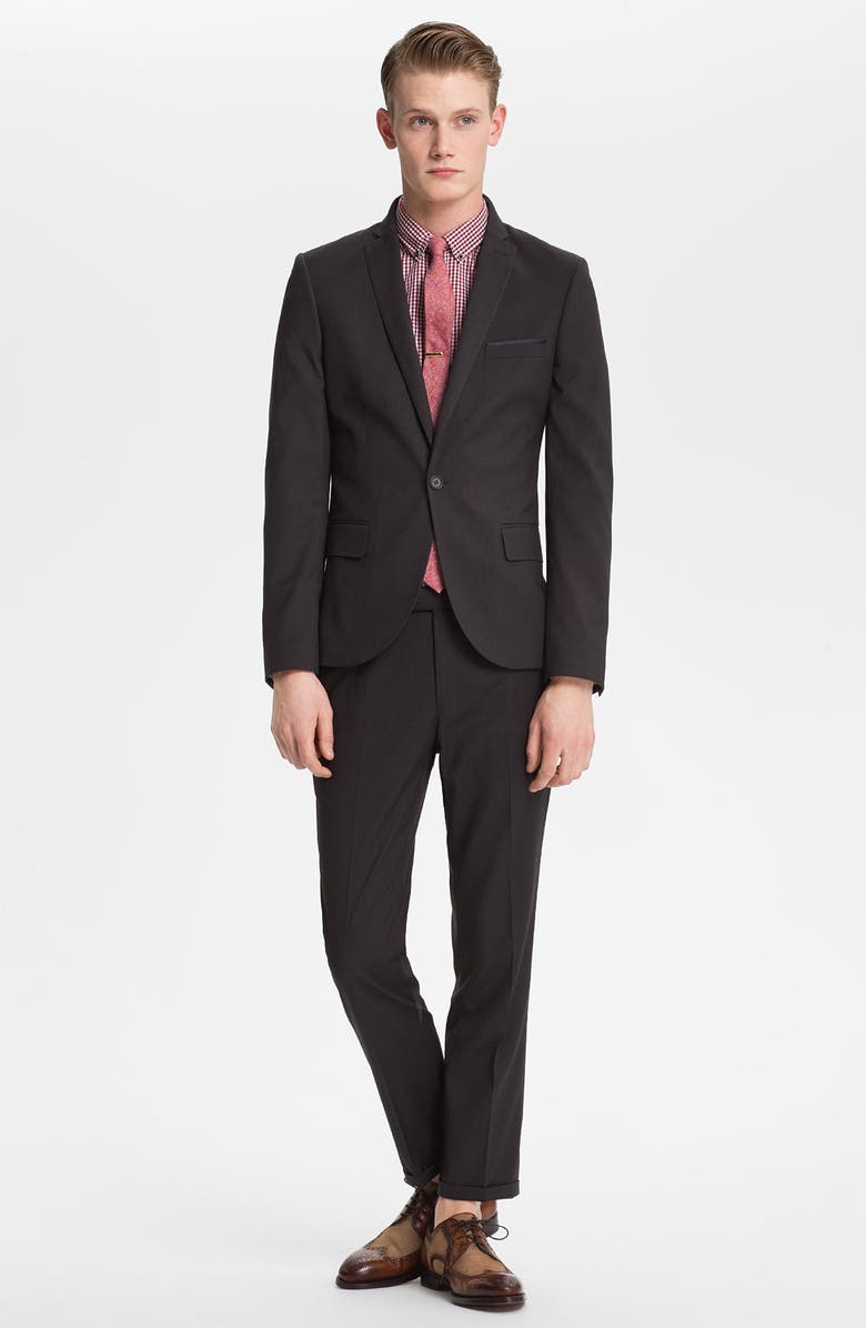 Topman Skinny One Button Blazer, Alternate, color, 