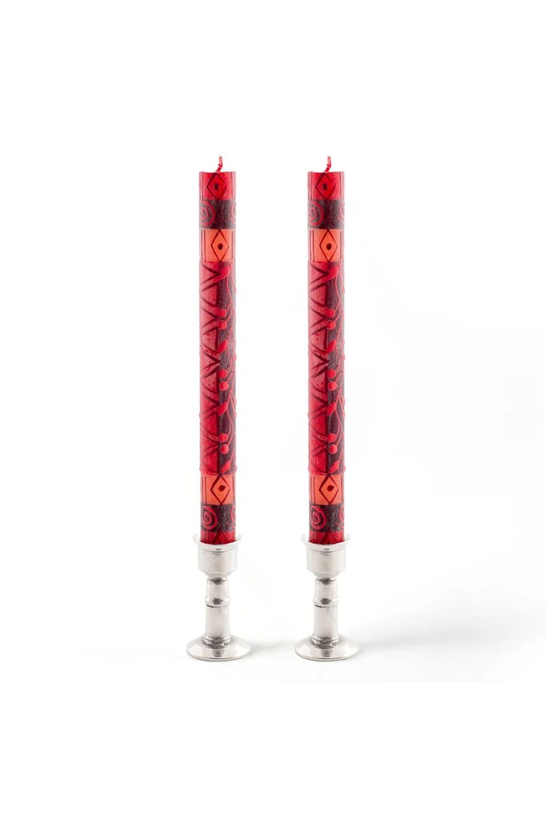 Berry Blaze Painted Candles - Set of 2, Main, color, Berry Blaze - 9"