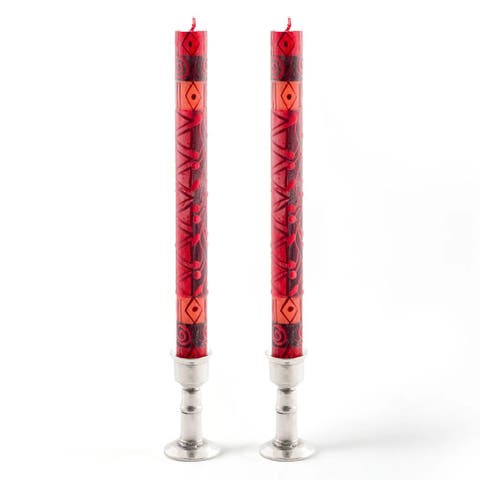Berry Blaze Painted Candles - Set of 2