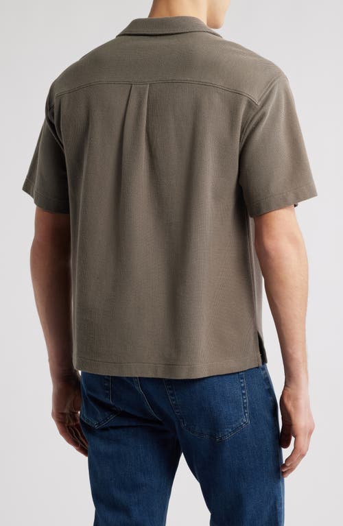 Frame Relaxed Jacquard Camp Shirt In Dark Sage