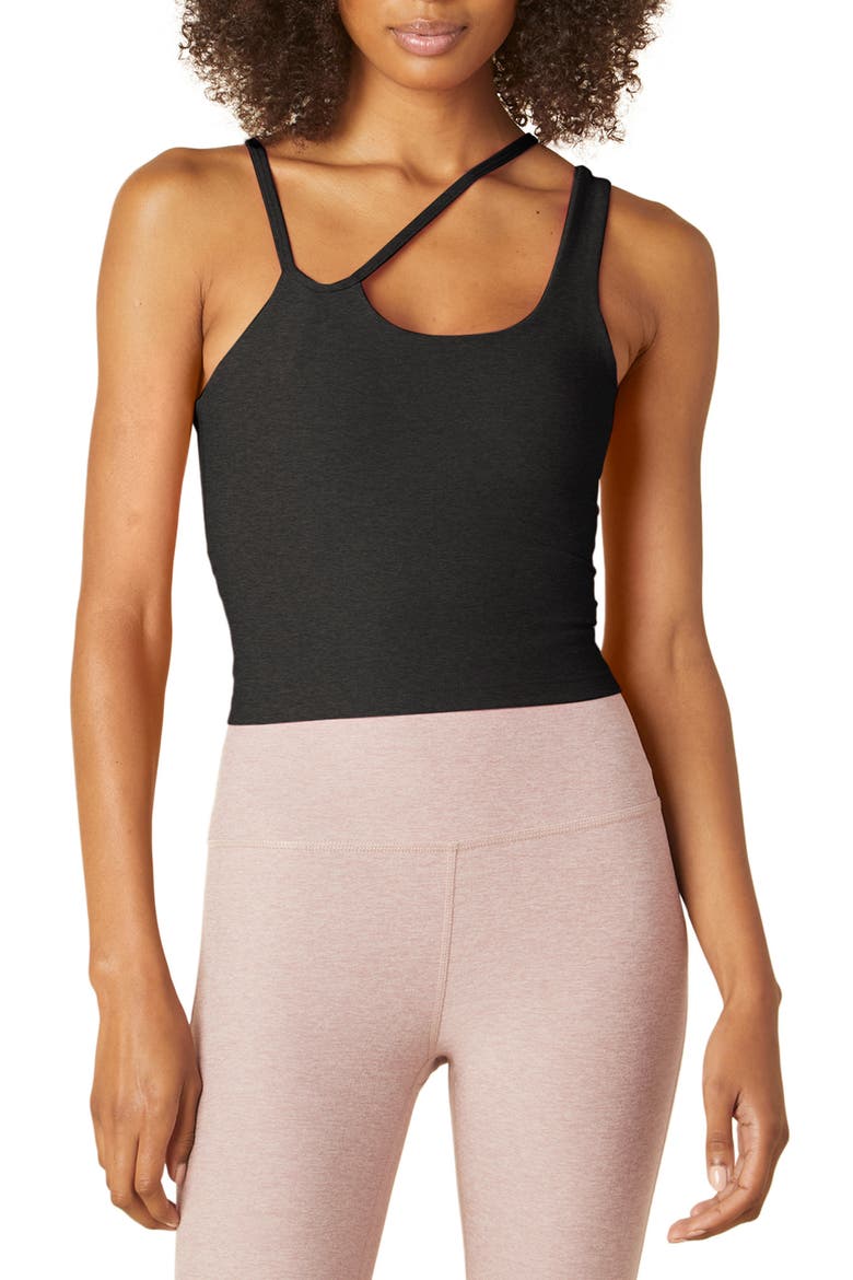 Shapeshift Asymmetric Crop Tank, Main, color, DARKEST NIGHT