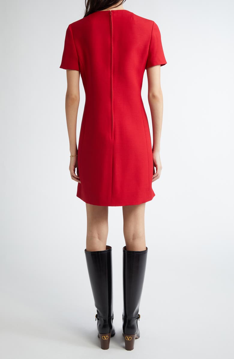 Valentino Garavani Bow Detail Crepe Couture Minidress, Alternate, color, Paris