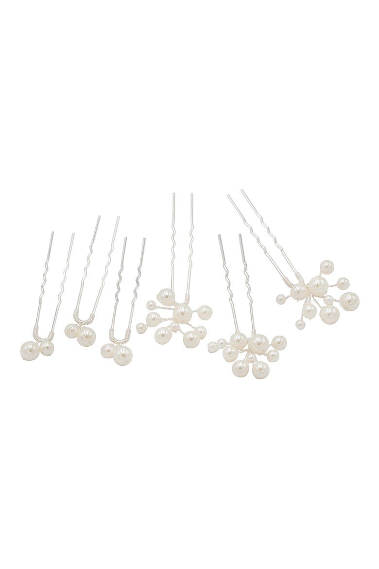 Wrenlee Set of 6 Hair Pins (Nordstrom Exclusive), Main, color, SILVER