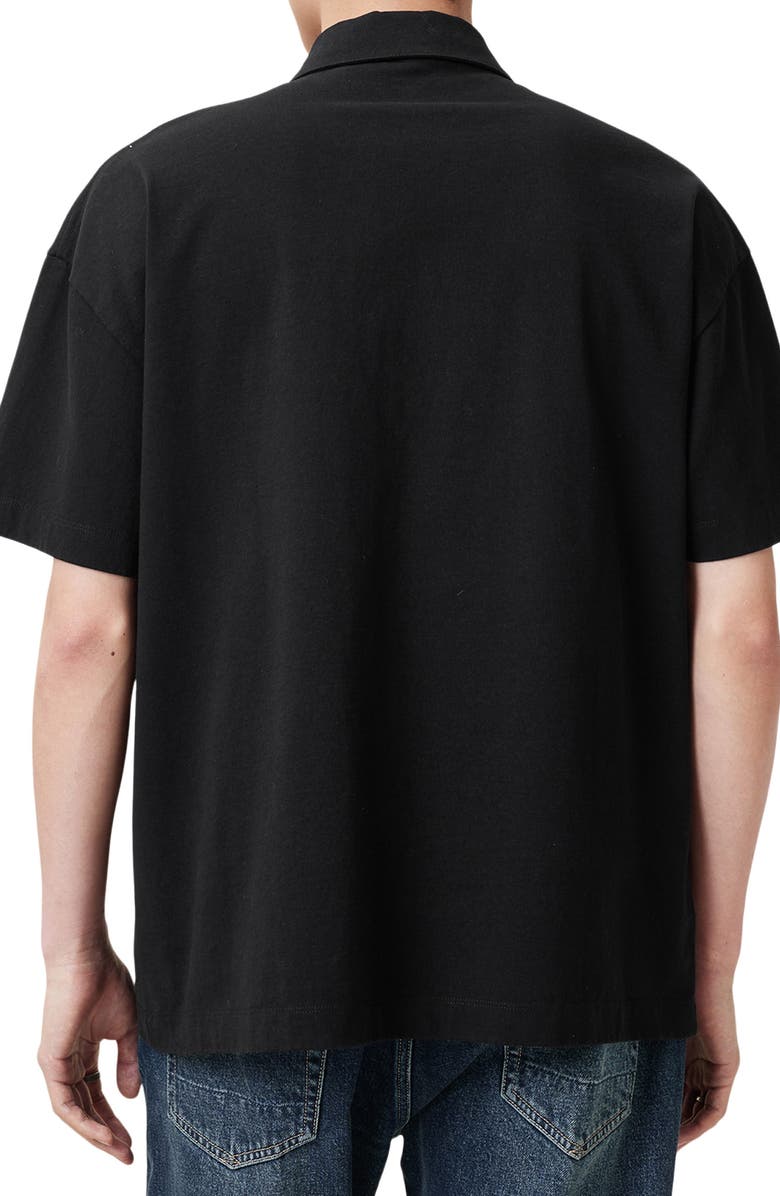 AllSaints Xander Logo Graphic Polo, Alternate, color, Jet Black