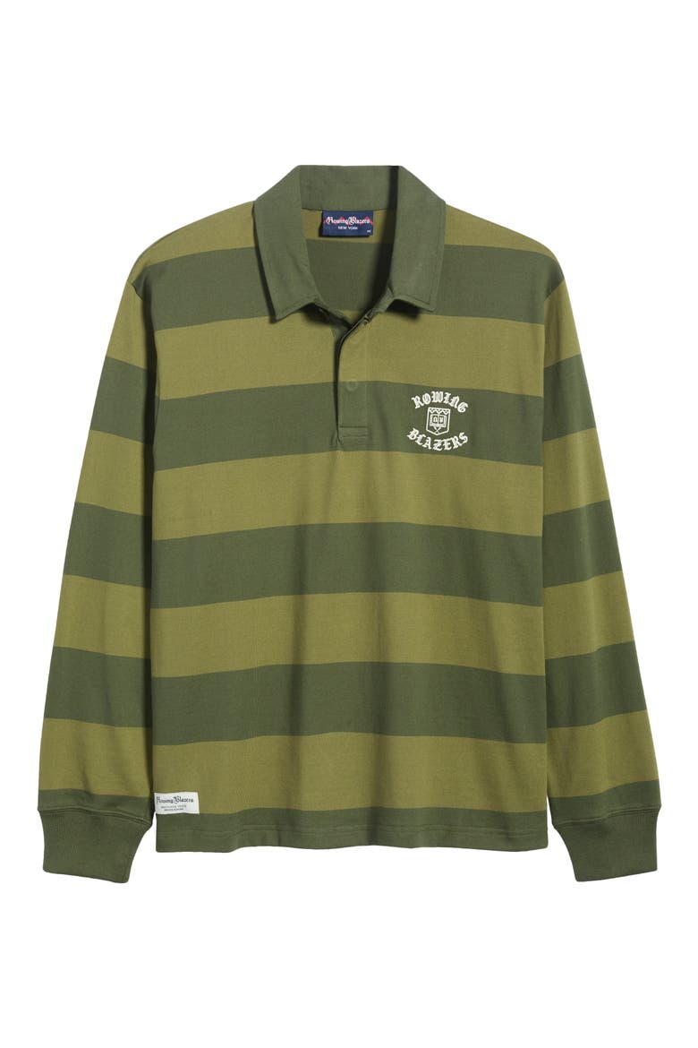 Harrison Long Sleeve Organic Cotton Rugby Polo, Main, color, GREEN