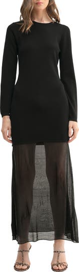 LOOK 1028 LONG SLEEVE PLOT TWIST MAXI DRESS