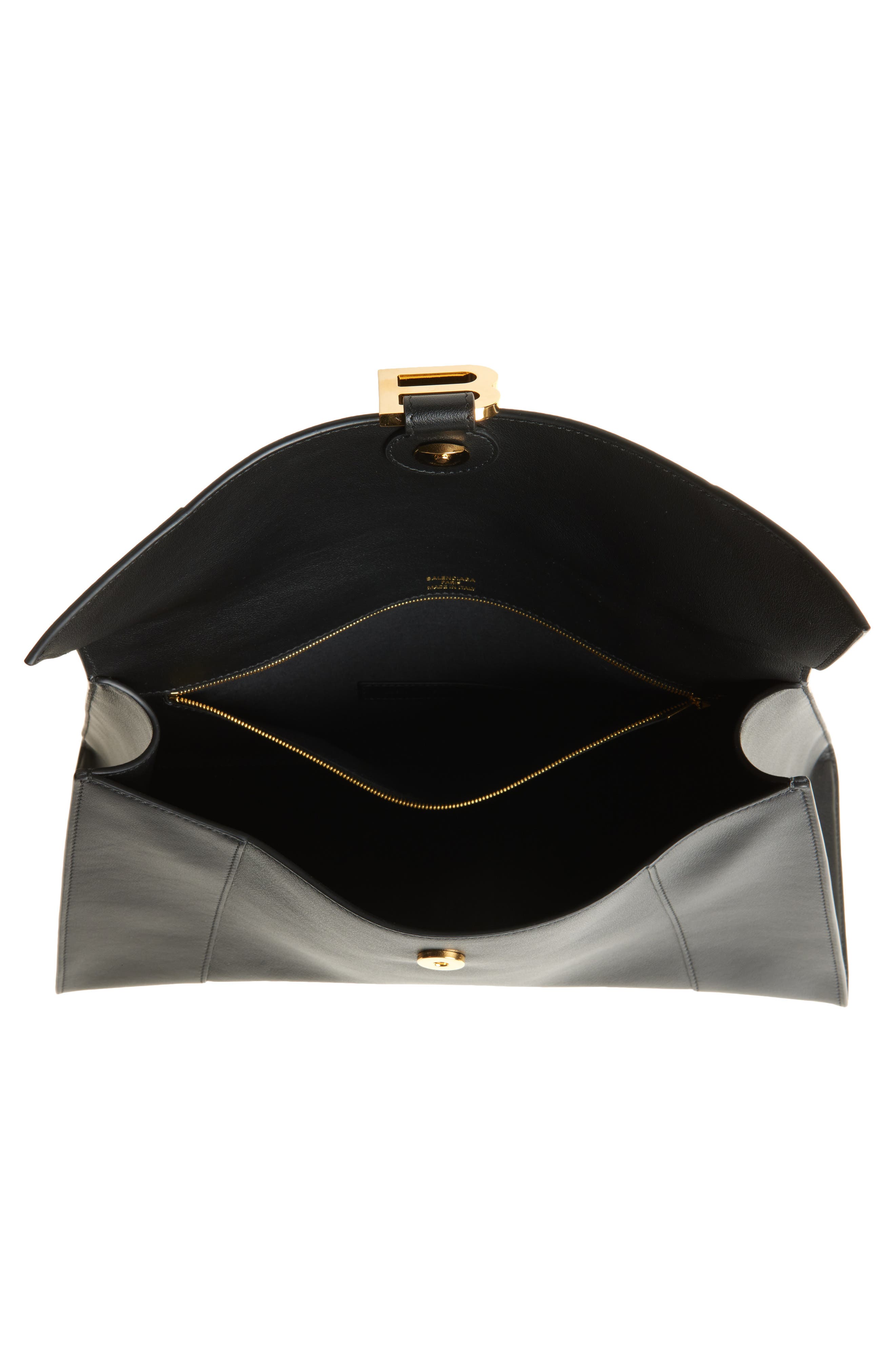 Balenciaga Medium Hourglass Soft Leather Shoulder Bag, Alternate, color, 