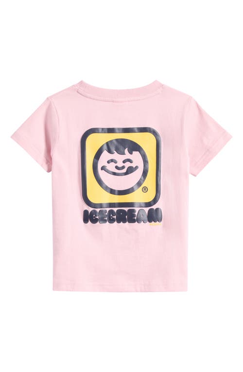 Icecream Kids' Mmmm Cotton Graphic T-shirt In Pink Nectar