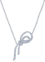 Kwiat Diamond Ribbon Bow Pendant Necklace