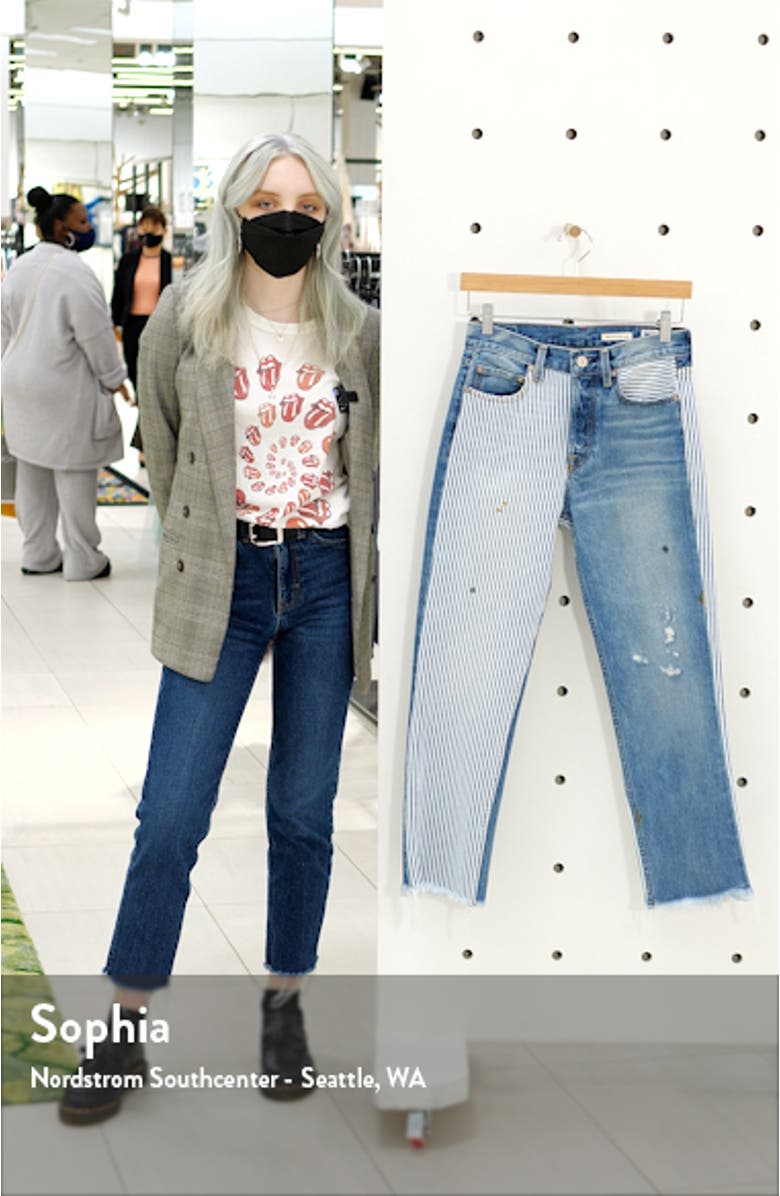 Claude Mixed Media High Waist Straight Leg Jeans, sales video thumbnail