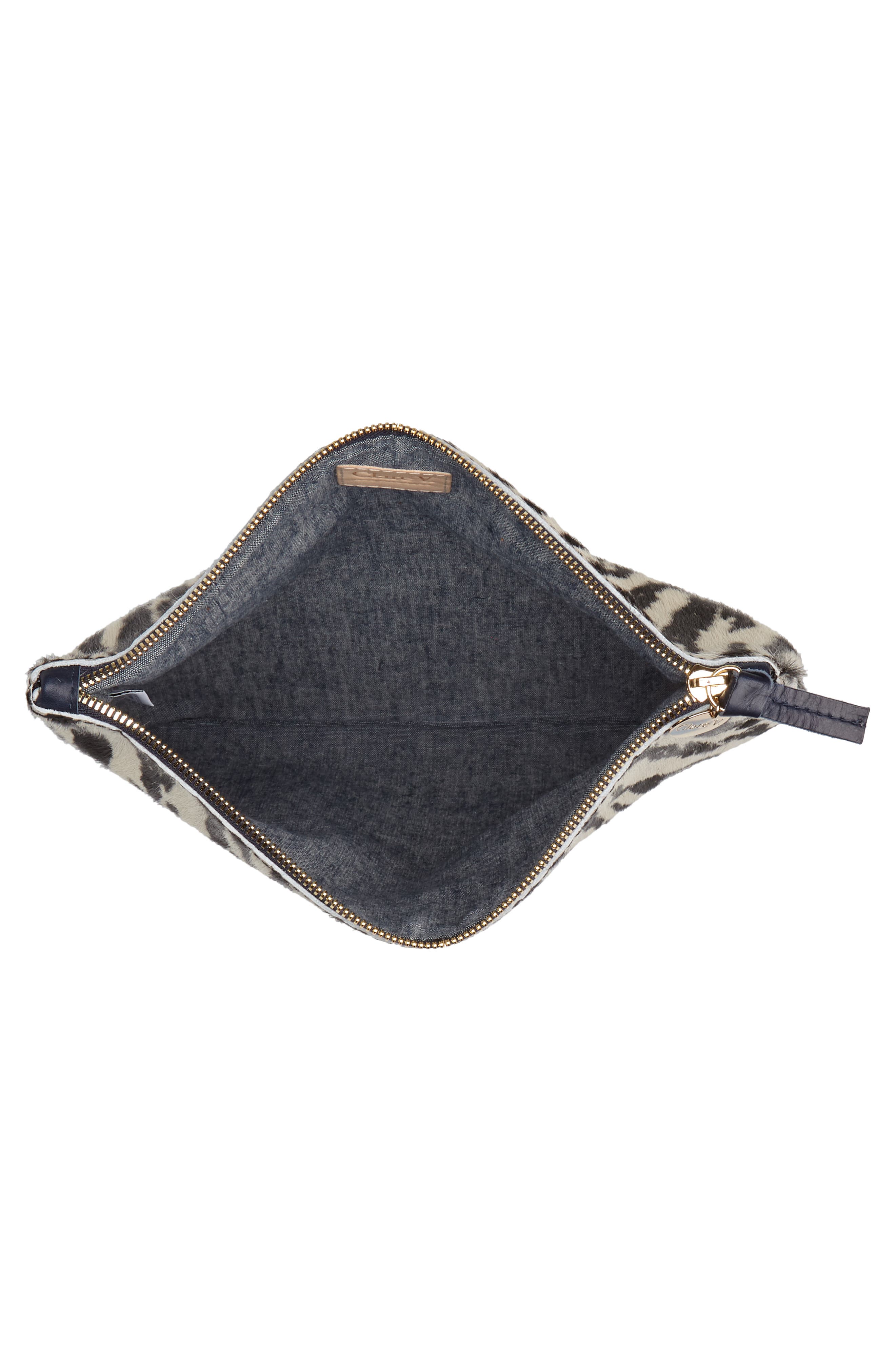 Zebra Print Genuine Calf Hair Foldover Clutch, Alternate, color, ZEBRA HAIR ON