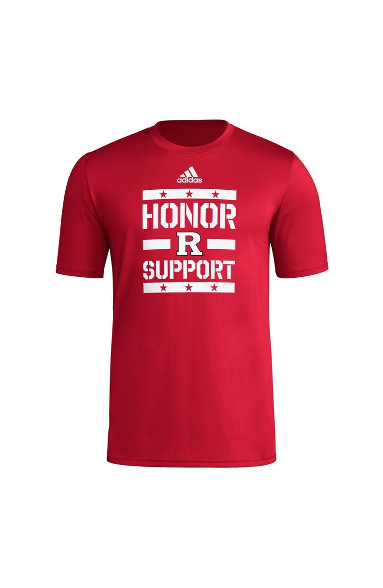 adidas Men's adidas Scarlet Rutgers Scarlet Knights Honor & Support Pre-Game T-Shirt, Alternate, color, Scarlet
