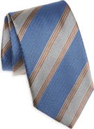 David Donahue Stripe Silk Tie