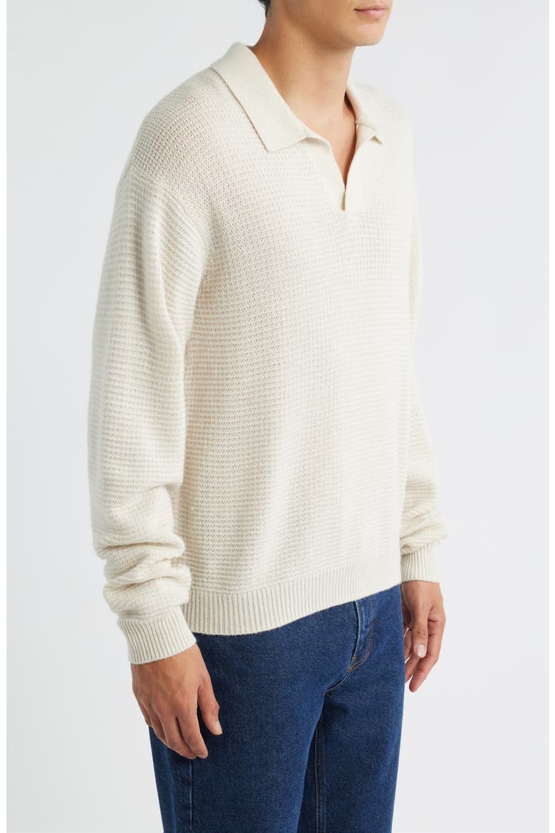 Textured Wool & Cashmere Sweater, Alternate, color, WARM WHITE