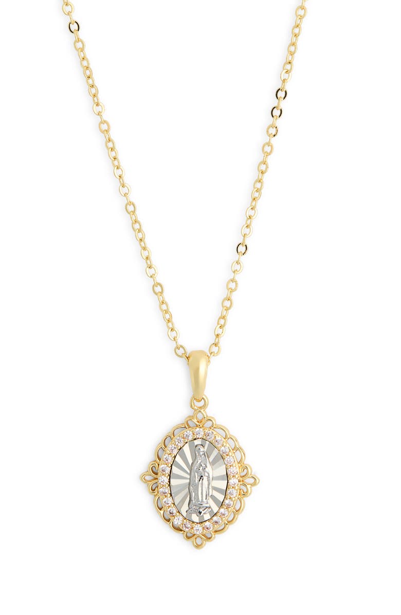 Leith Religious Pendant Necklace, Alternate, color, Clear- Gold