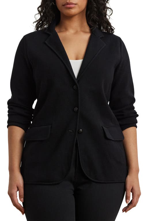 Ralph Lauren Lauren  Combed Cotton Blazer In Black