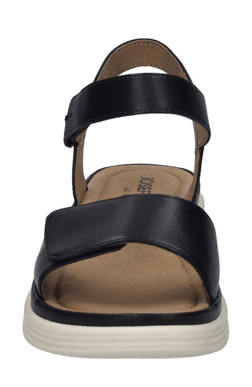 Josef Seibel Severan Ankle Strap Platform Wedge Sandal In Black