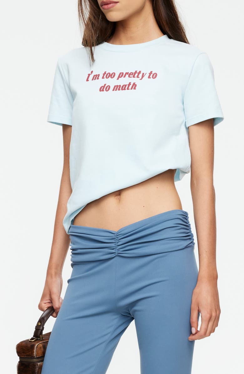 LIONESS Too Pretty Asymmetric T-Shirt, Alternate, color, Ice