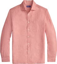 Ralph Lauren Purple Label Lightweight Linen Chambray Button-Up Shirt