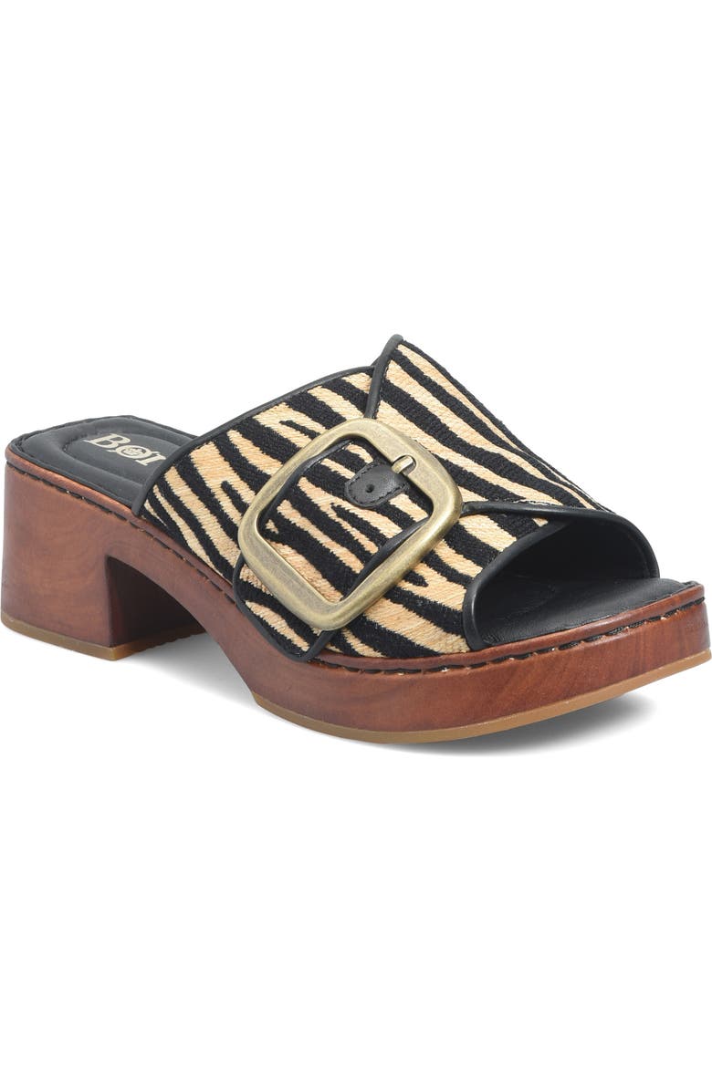 Børn Bangle Platform Slide Sandal, Main, color, Black Zebra