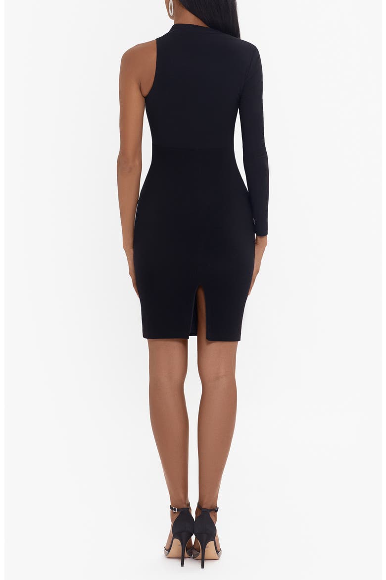 One-Shoulder Sheath Cocktail Dress, Alternate, color, BLACK