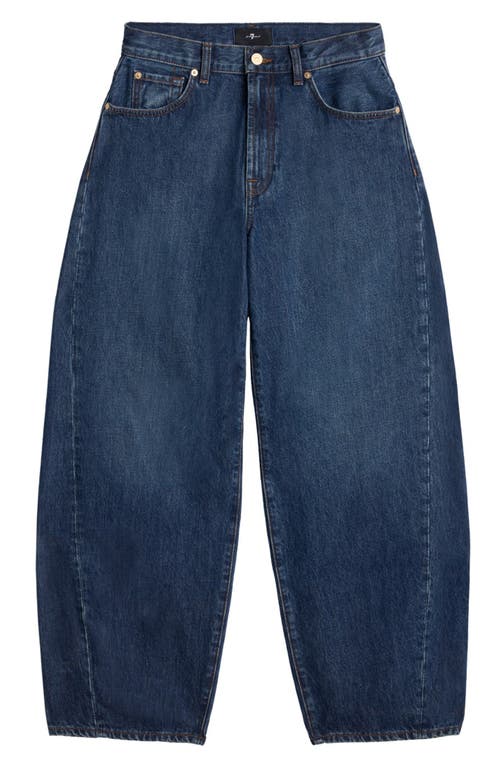 7 For All Mankind Twisted Bonnie Barrel-leg Jeans In Blue