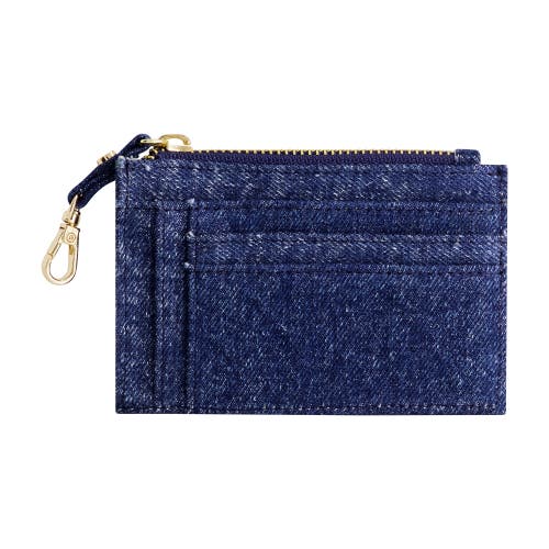 True Religion Denim Zip Card Case In Blue