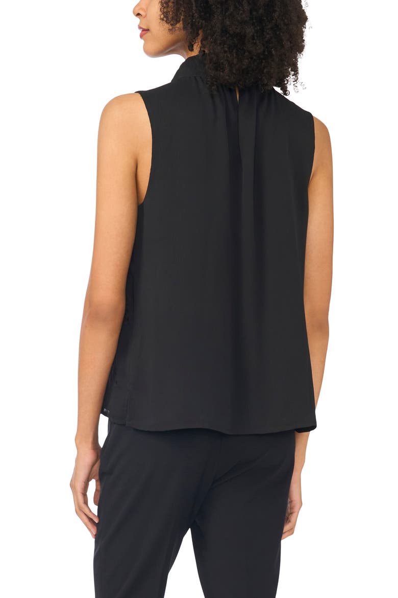 Embroidered Scarf Neck Halter Tank, Alternate, color, RICH BLACK