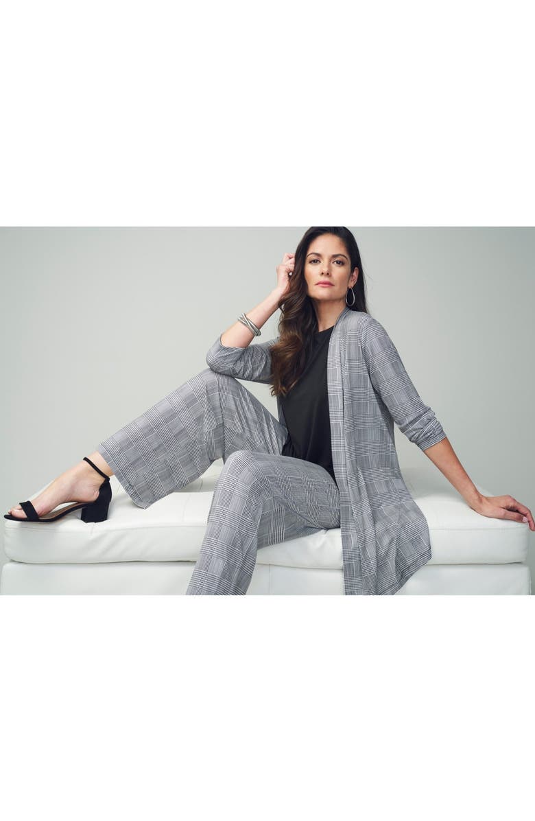 Jessica London Stretch Knit Wide Leg Pant, Alternate, color, Black