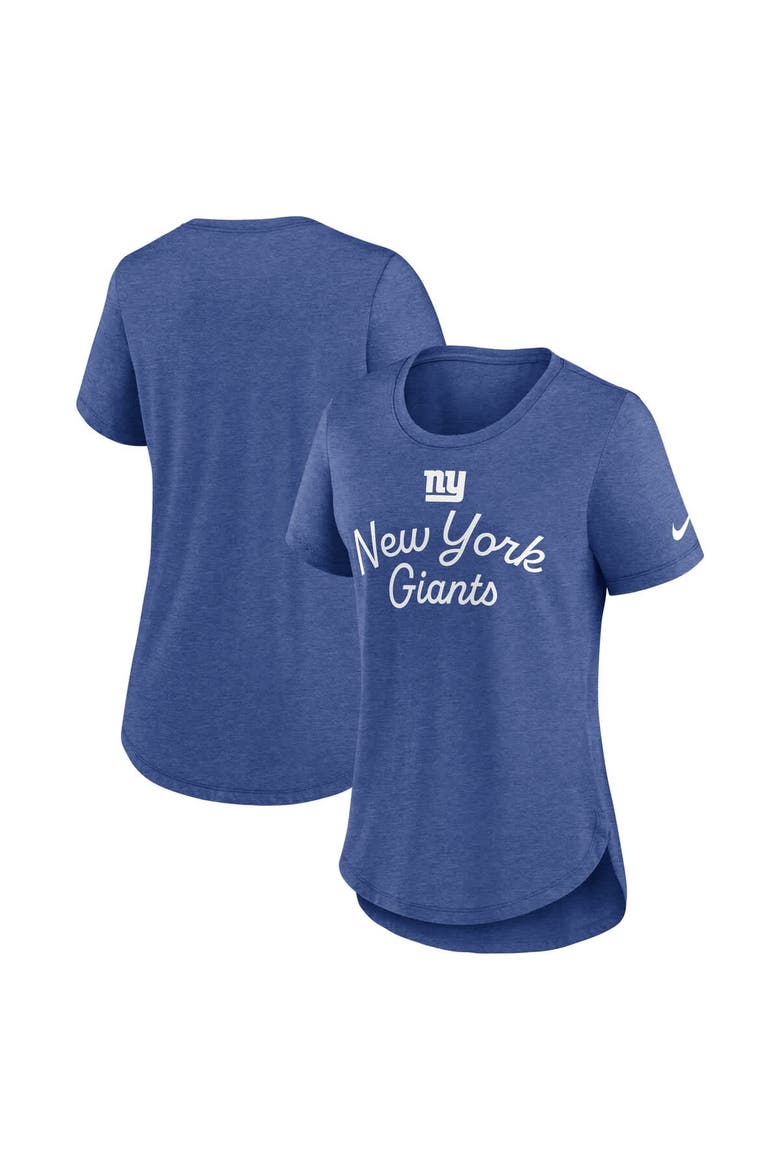Women's Nike Royal New York Giants Script Tri-Blend T-Shirt, Main, color, Royal