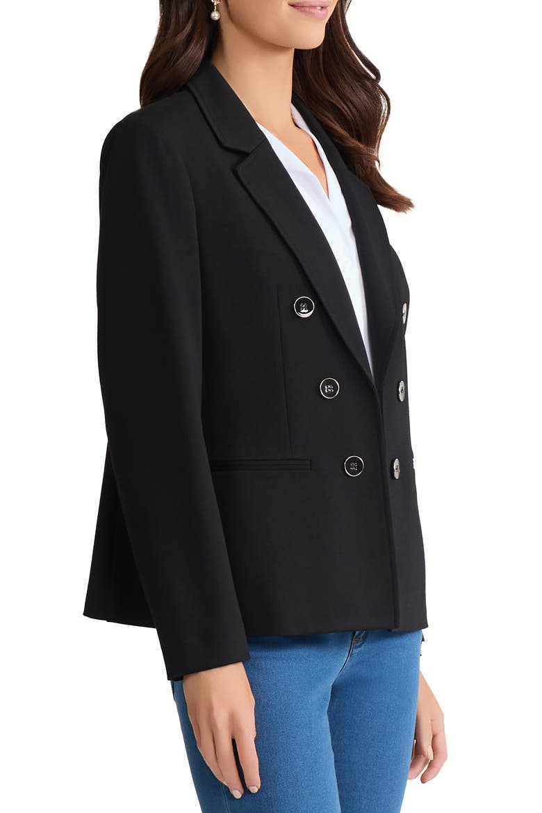 Faux Double Breasted Jacket, Alternate, color, JONES BLACK