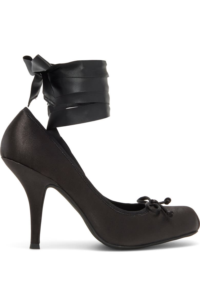 Jeffrey Campbell Nympha Ankle Wrap Pump, Alternate, color, Black Satin
