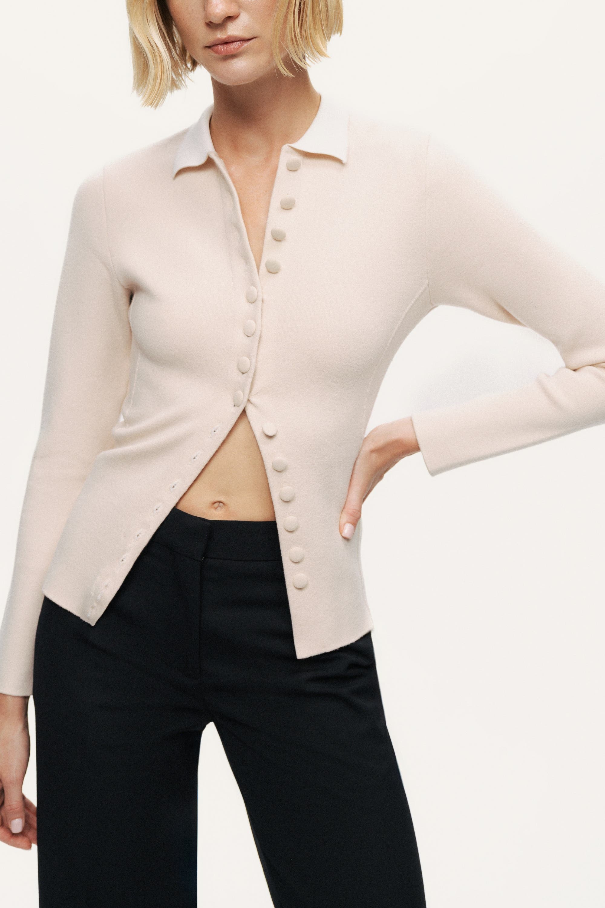 Asymmetric Cape Knit Cardigan - image 2