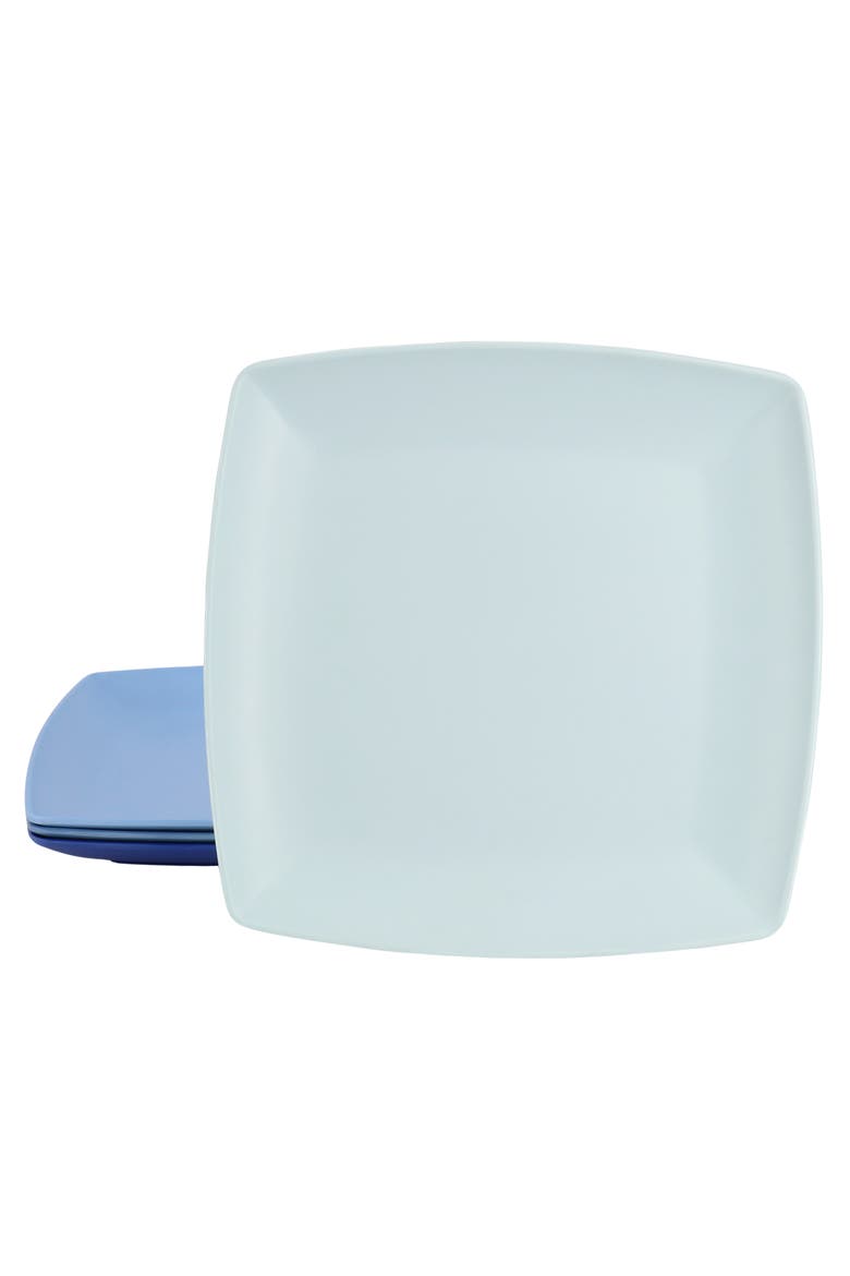 4 Piece 10.5 Inch Square Melamine Dinner Plate Set, Main, color, Blue
