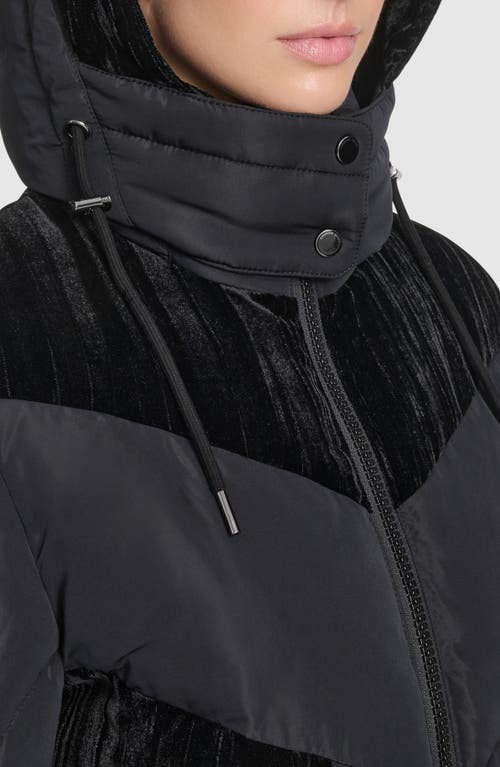 Andrew Marc Tayte Puffer Jacket With Removable Hood In Black