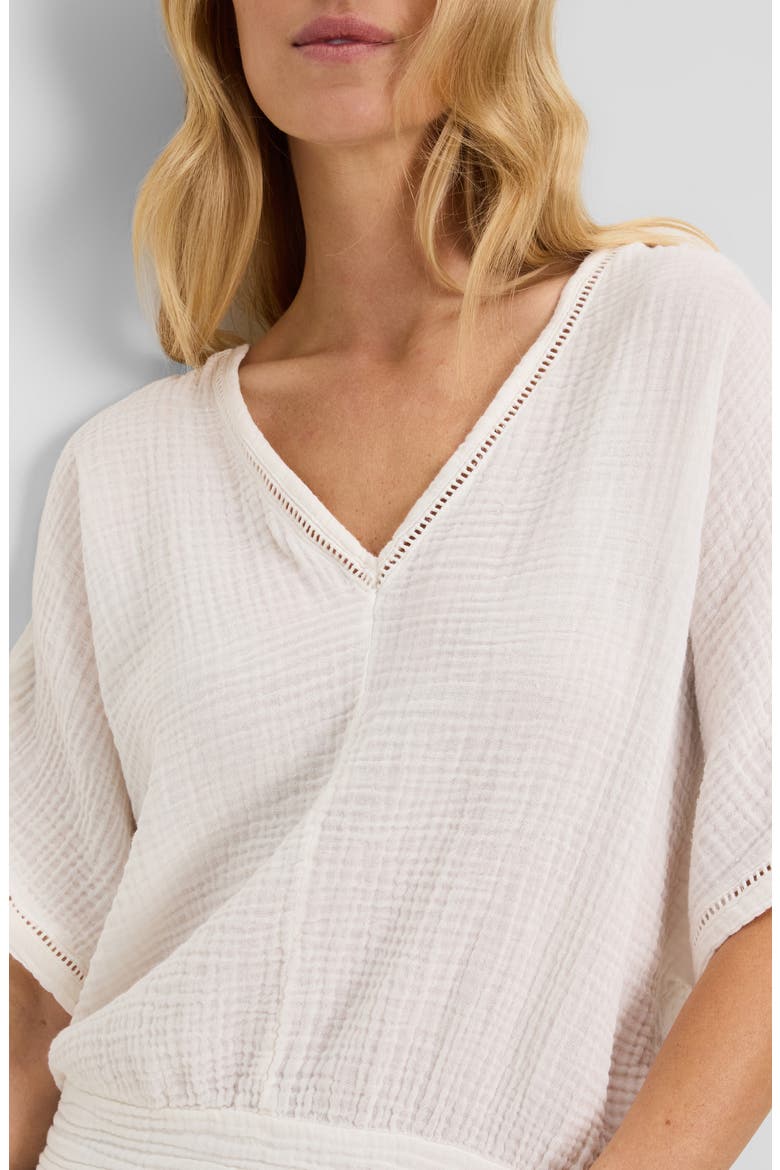 Imani Cropped Dolman Sleeve Top, Alternate, color, CHALK
