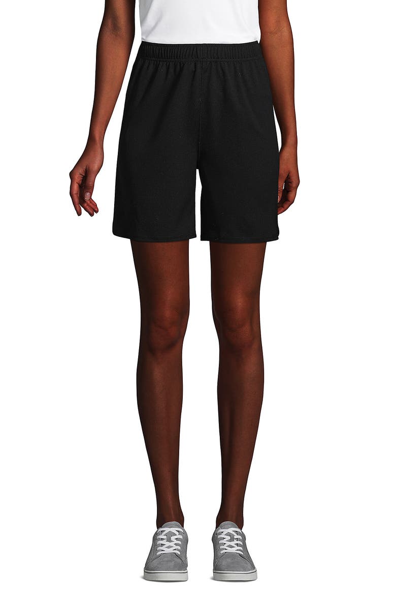 Lands
 End School Uniform  Mesh Gym Shorts, Main, color, Black