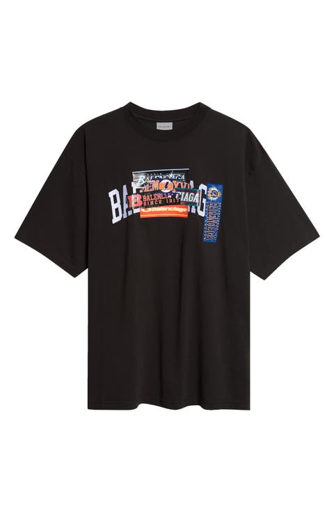 Medium Fit Bumper Stickers Appliqué T-Shirt