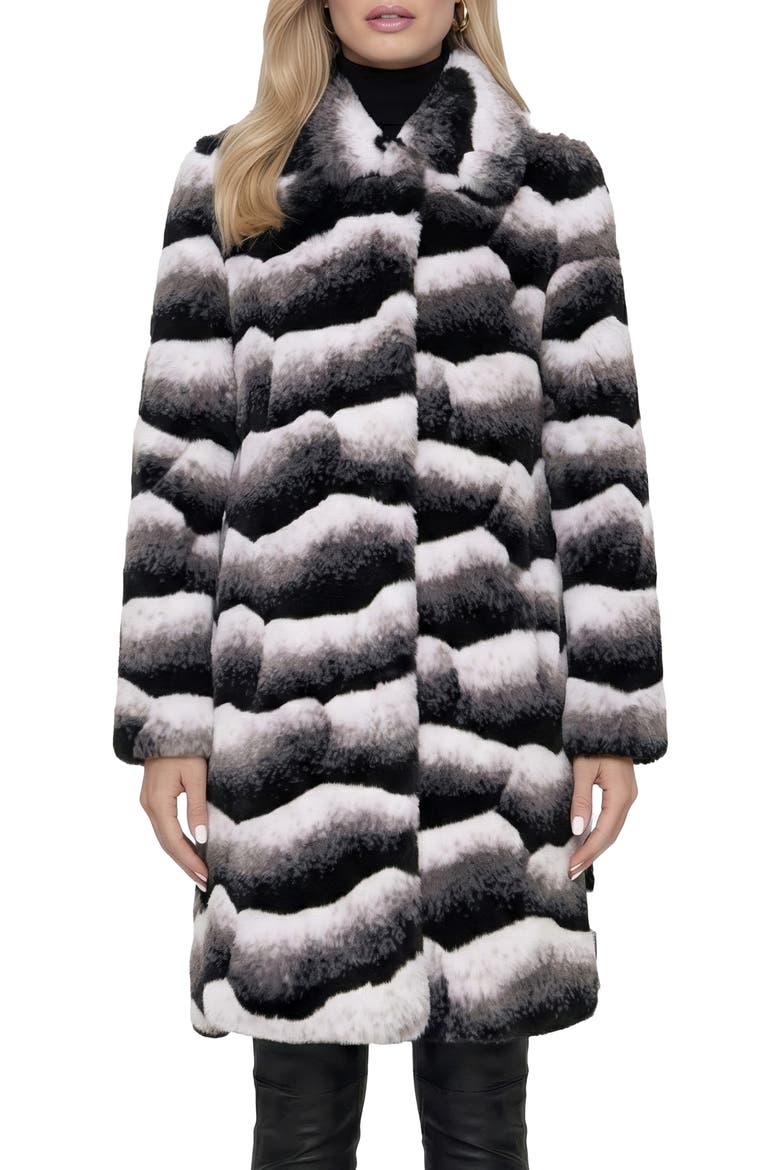 Fur-Fee Chinchilla (Faux Fur) Short Coat, Alternate, color, GRAY CHINCH